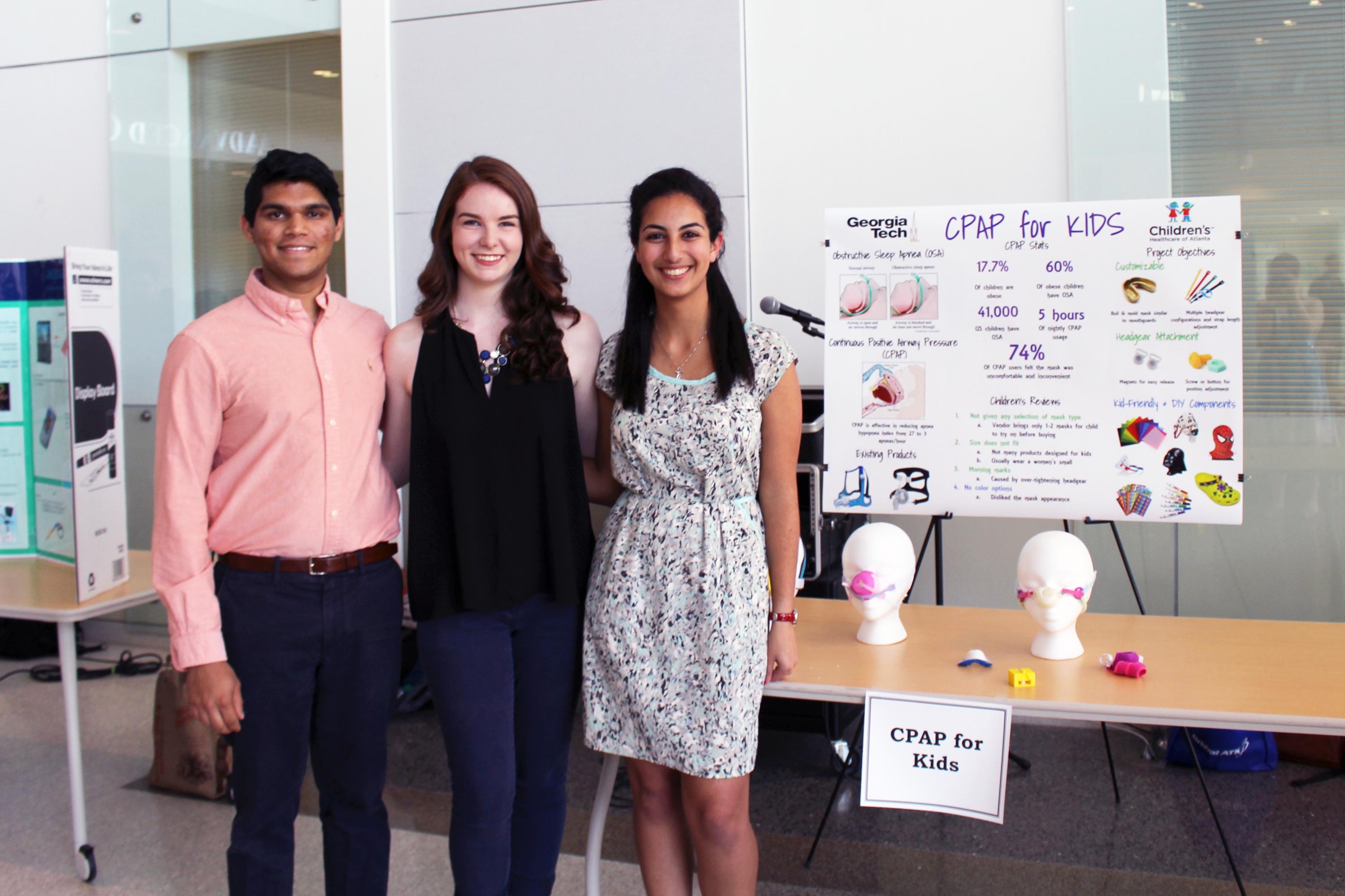 Sarah Selim (ME 2018), Katie Jordan (BME 2018), Virgil Shah (ISyE 2018)