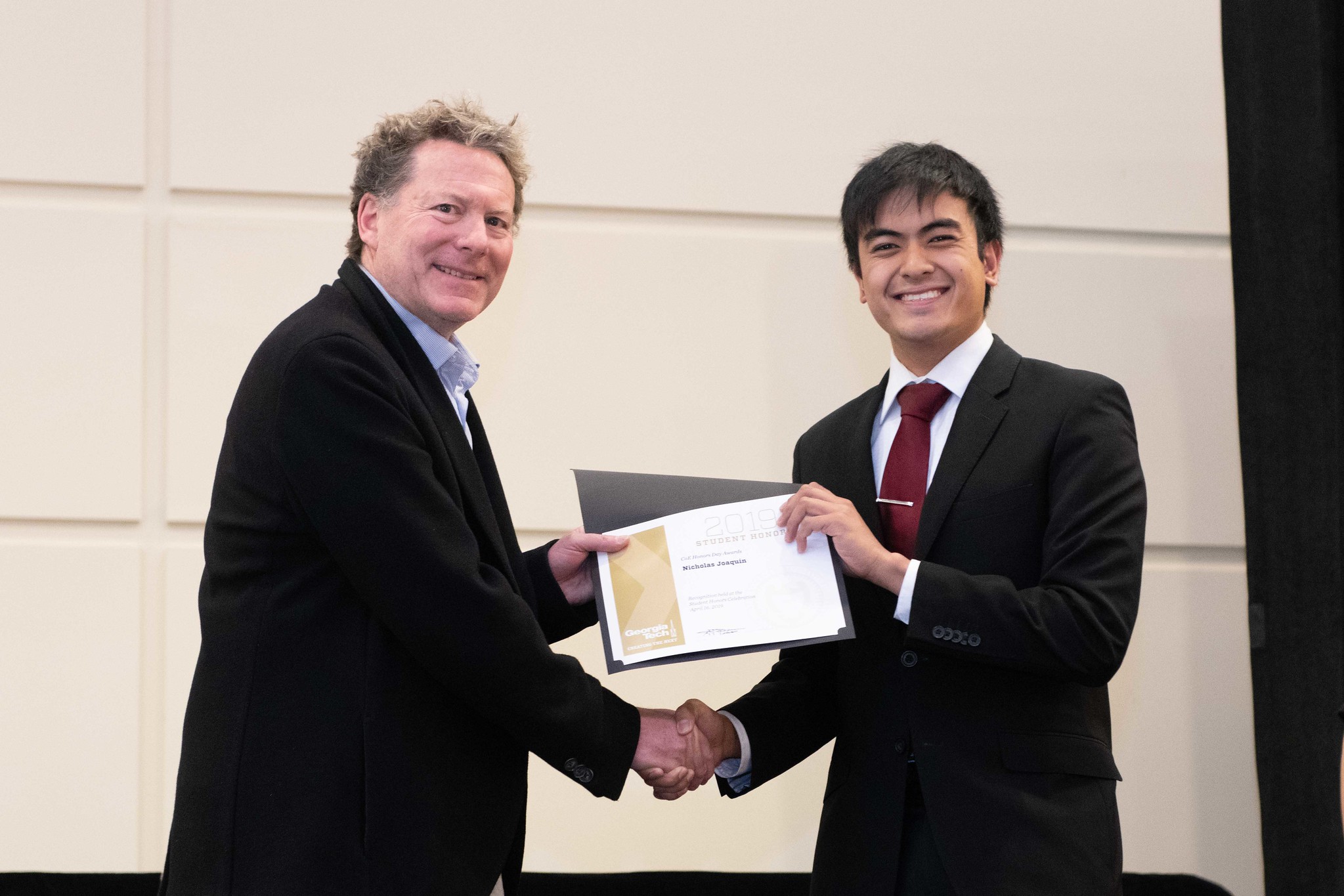 Nicholas Joaquin (right) with CoE Associate Dean Laurence Jacobs