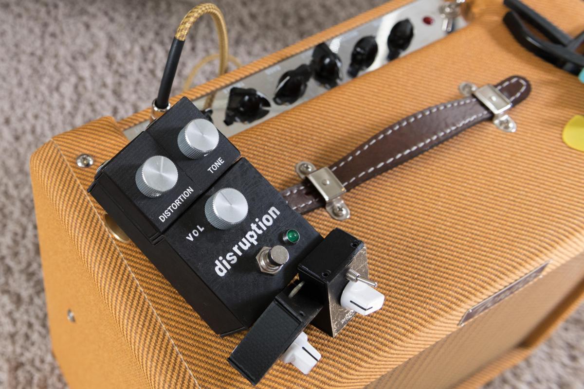 InVenture Prize finalist PedalCreator provides guitarists with affordable, customizable sound effects. The design includes a modular base built to house two cartridges. (Photo by Allison Carter)